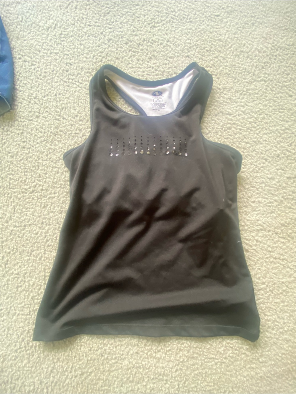 Athletic Works Black Women's Muscle Tee with Built in Bra & air holes